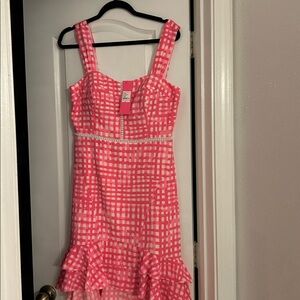 Lilly Pulitzer Pink and White Geometric Dress